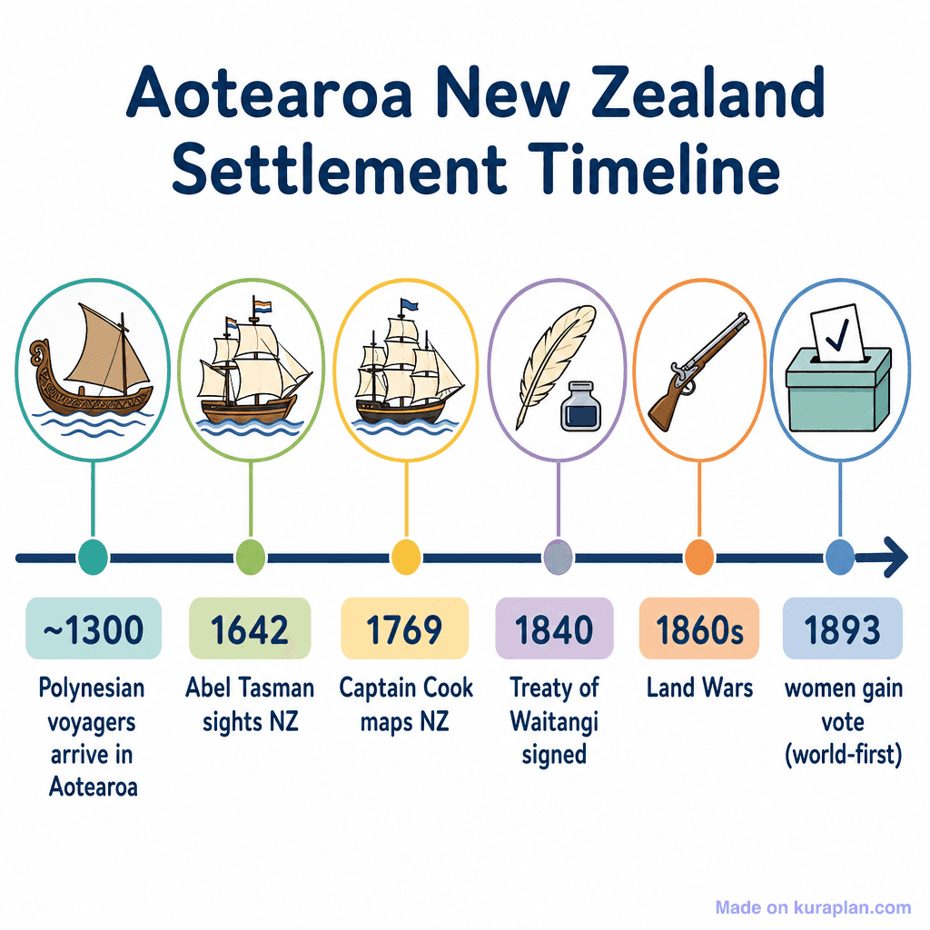 Aotearoa New Zealand Settlement Timeline (simple)