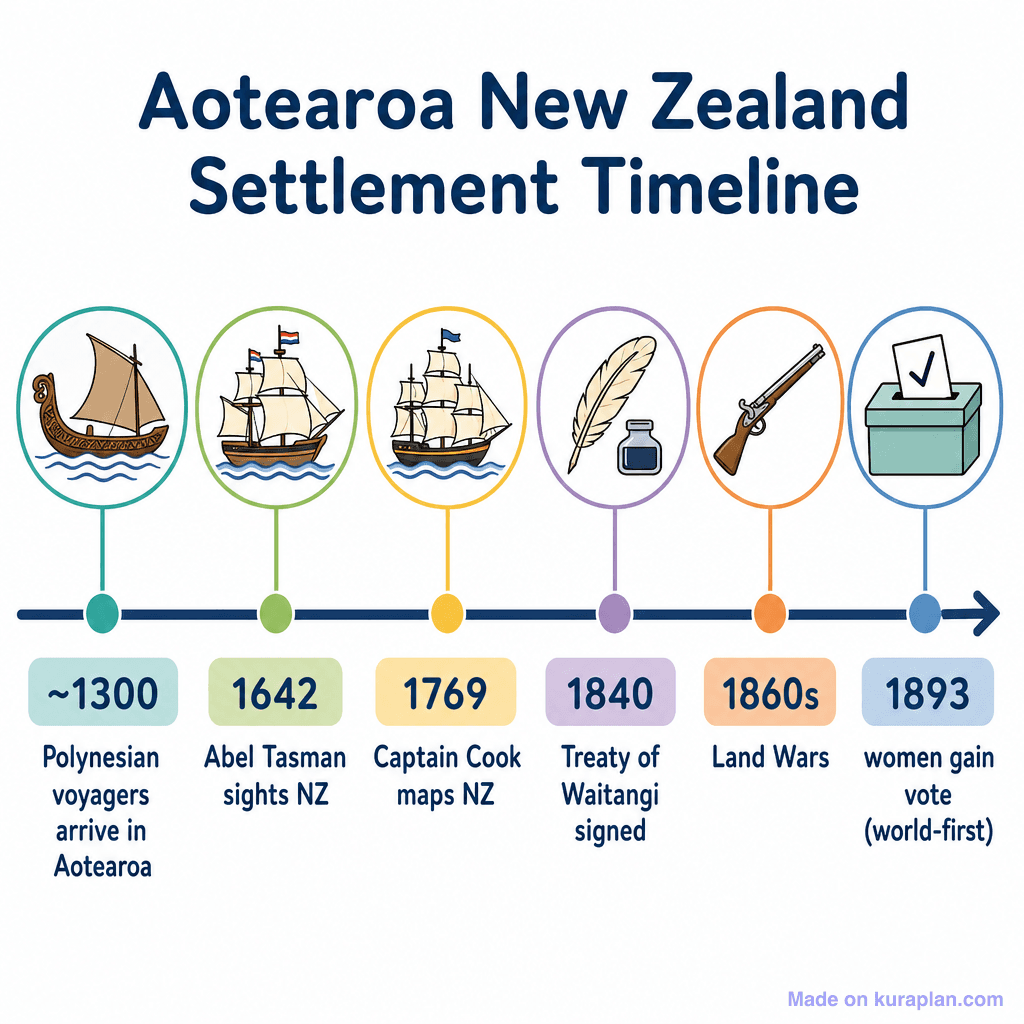 Aotearoa New Zealand Settlement Timeline (simple)