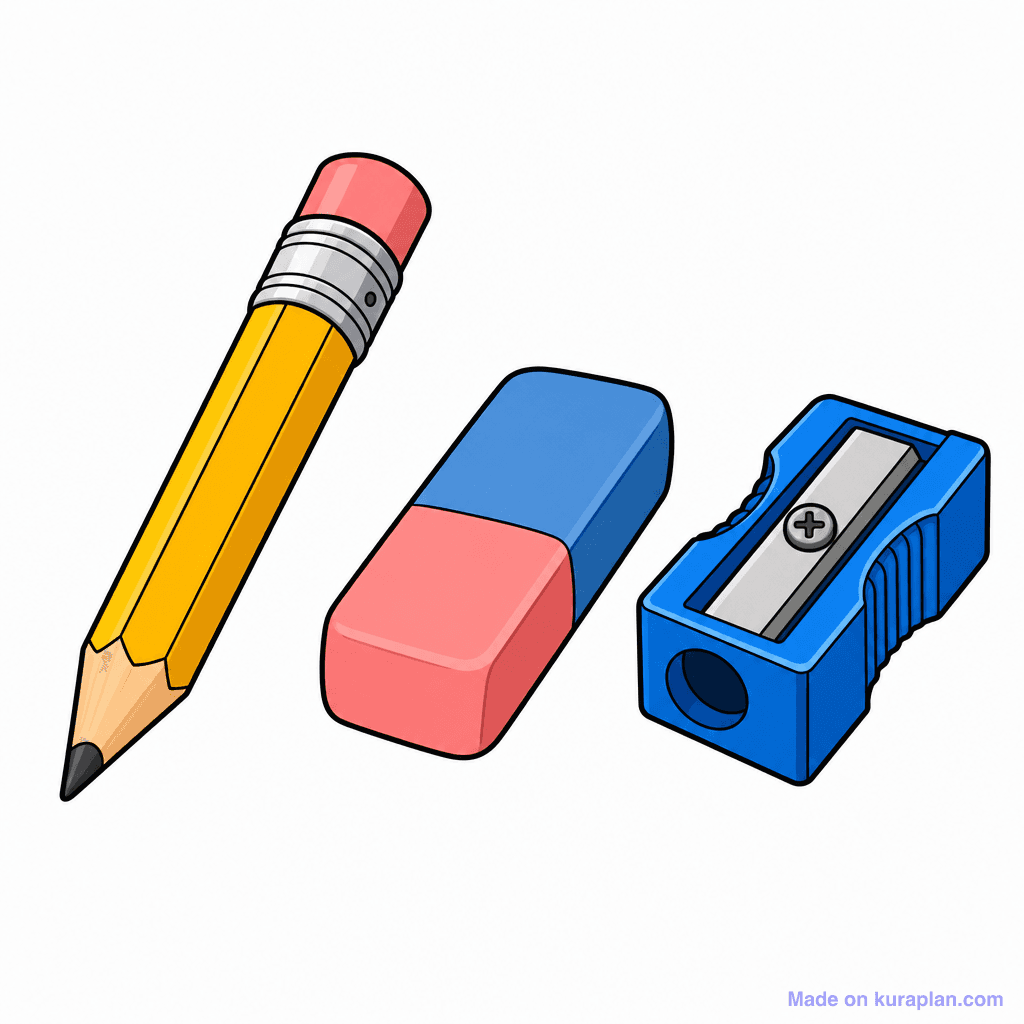 Obj Pencil Eraser Sharpener Trio