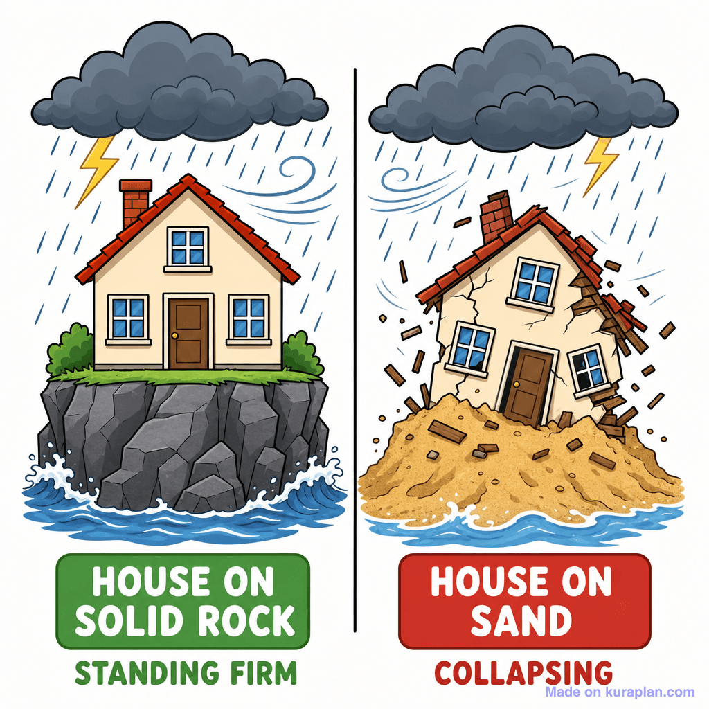 Parable Two Builders Rock Sand