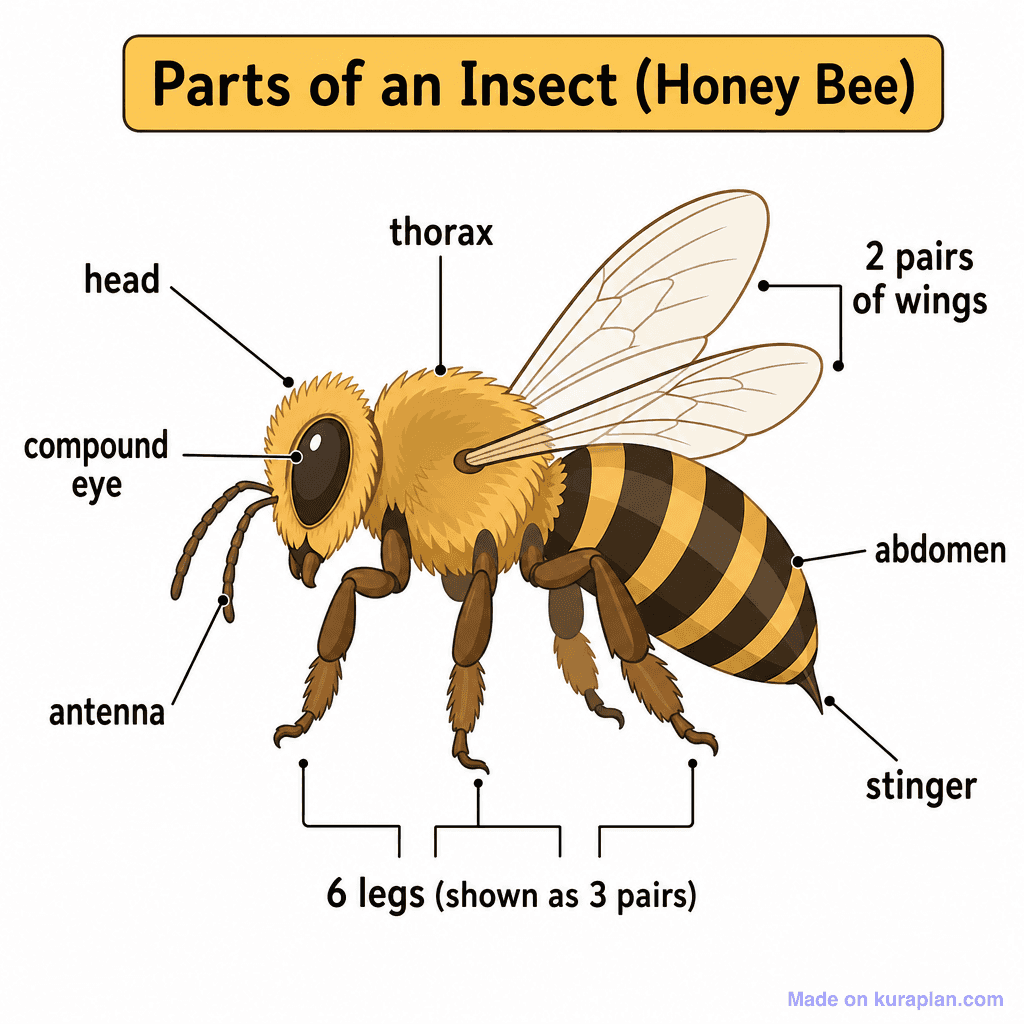 Parts of an Insect (Honey Bee) (simple)