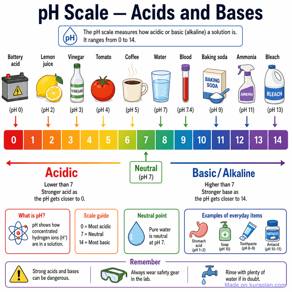 pH Scale — Acids and Bases (detailed)