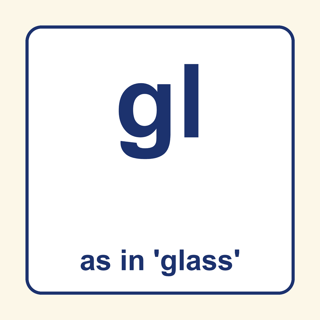 Phonics Blend — 'gl' as in glass