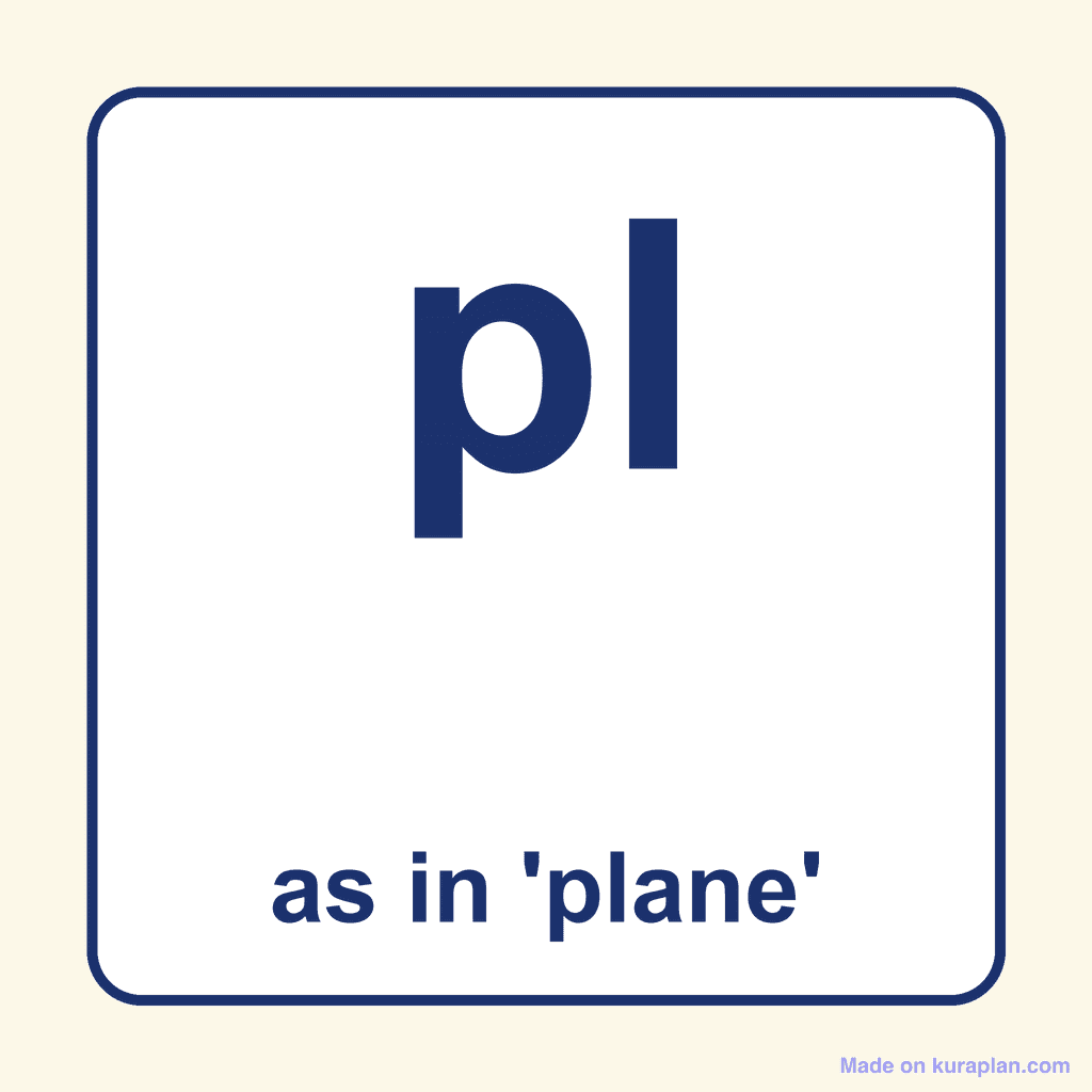 Phonics Blend — 'pl' as in plane