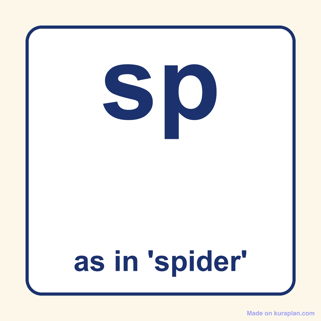 Phonics Blend — 'sp' as in spider