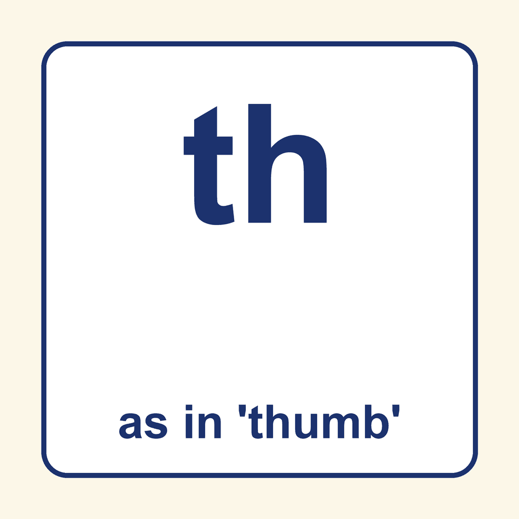 Phonics Digraph — 'th' as in thumb
