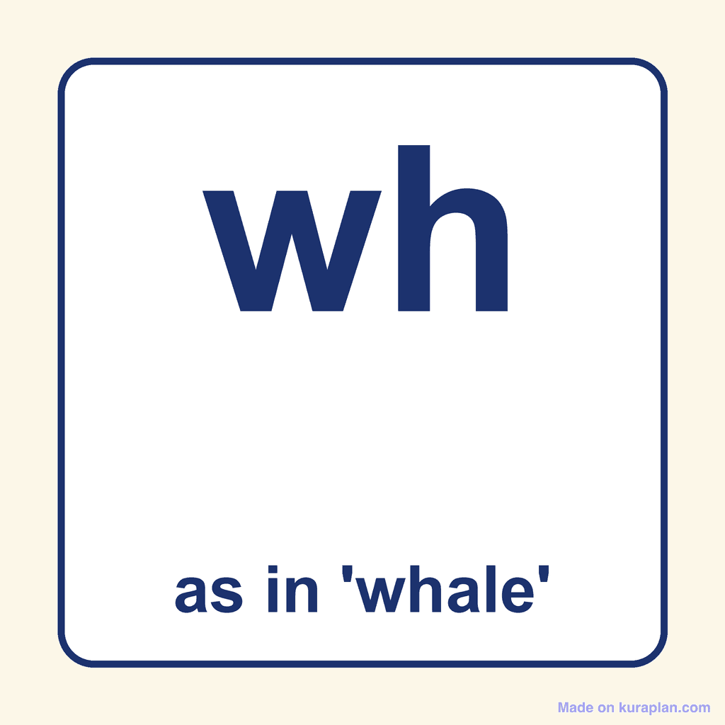 Phonics Digraph — 'wh' as in whale