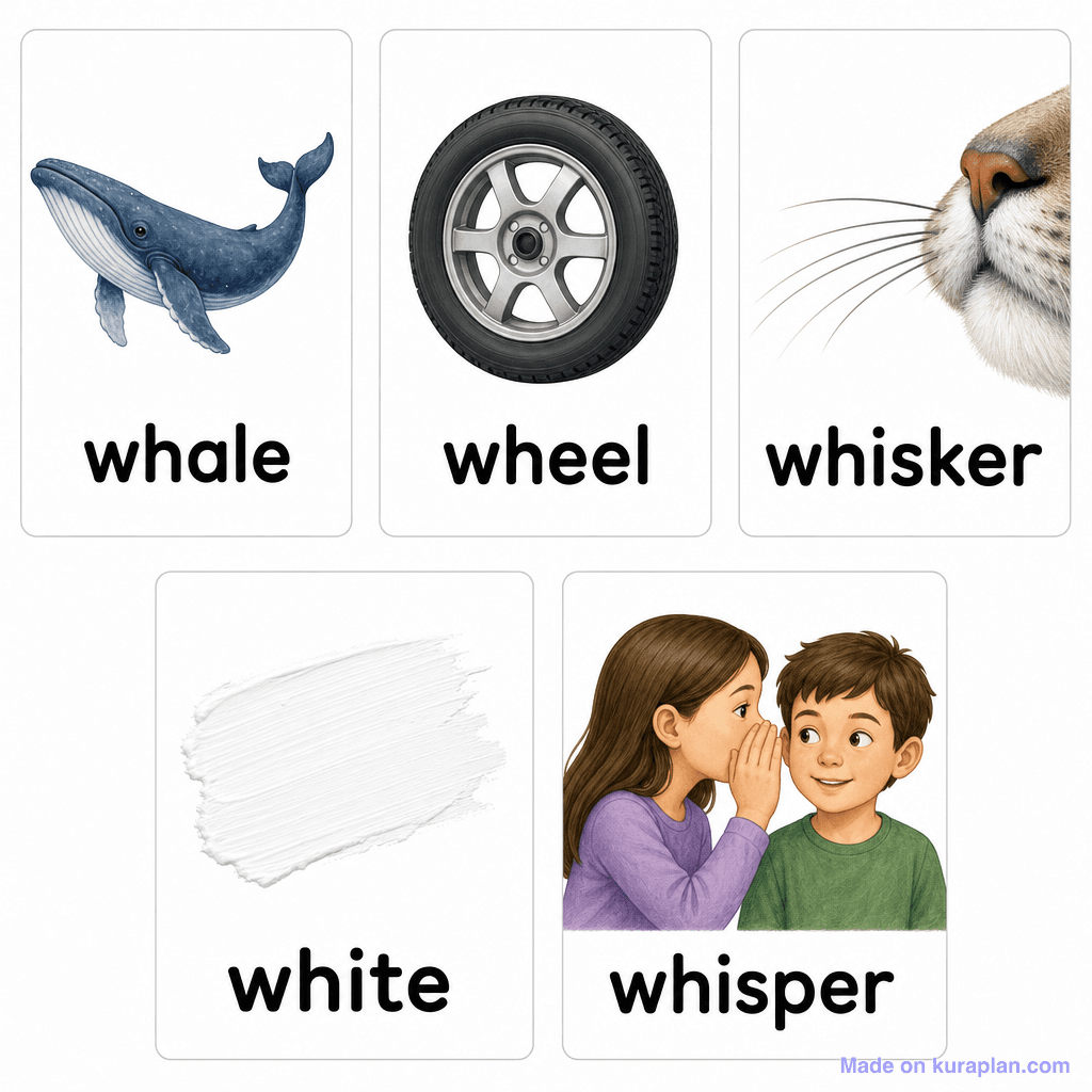 Phonics Digraph Wh Picture Chart