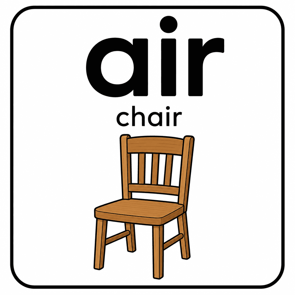 Phonics Sound "air" — chair