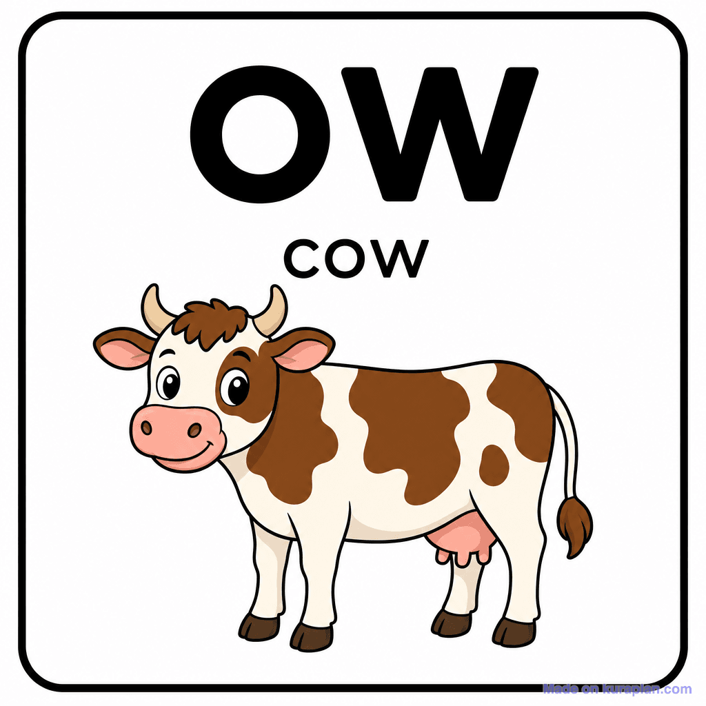 Phonics Sound "ow" — cow