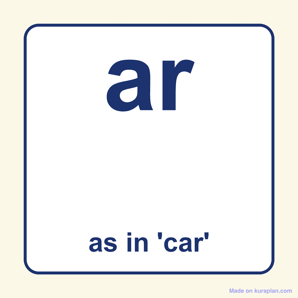 Phonics Vowel Digraph — 'ar' as in car