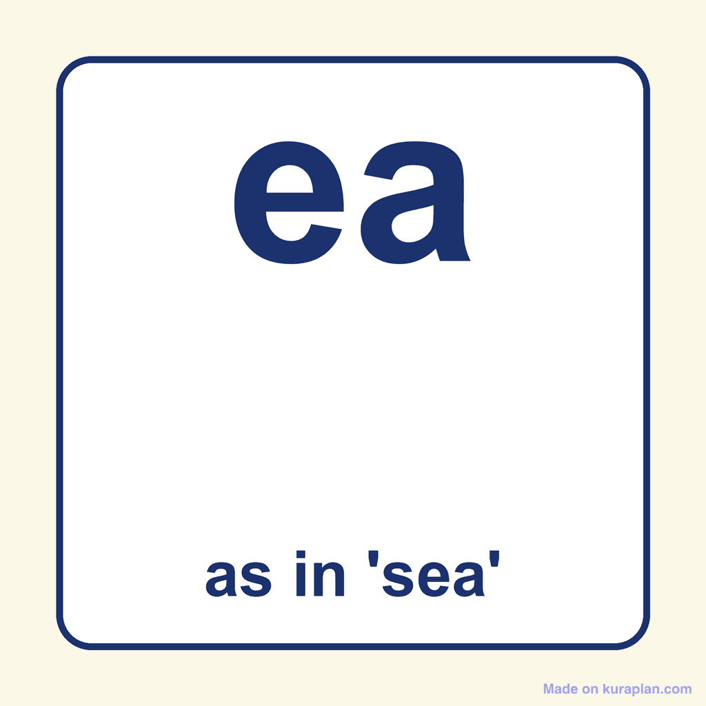 Phonics Vowel Digraph — 'ea' as in sea
