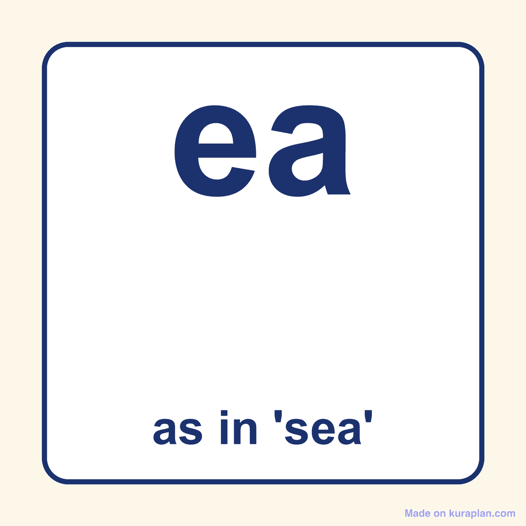 Phonics Vowel Digraph — 'ea' as in sea