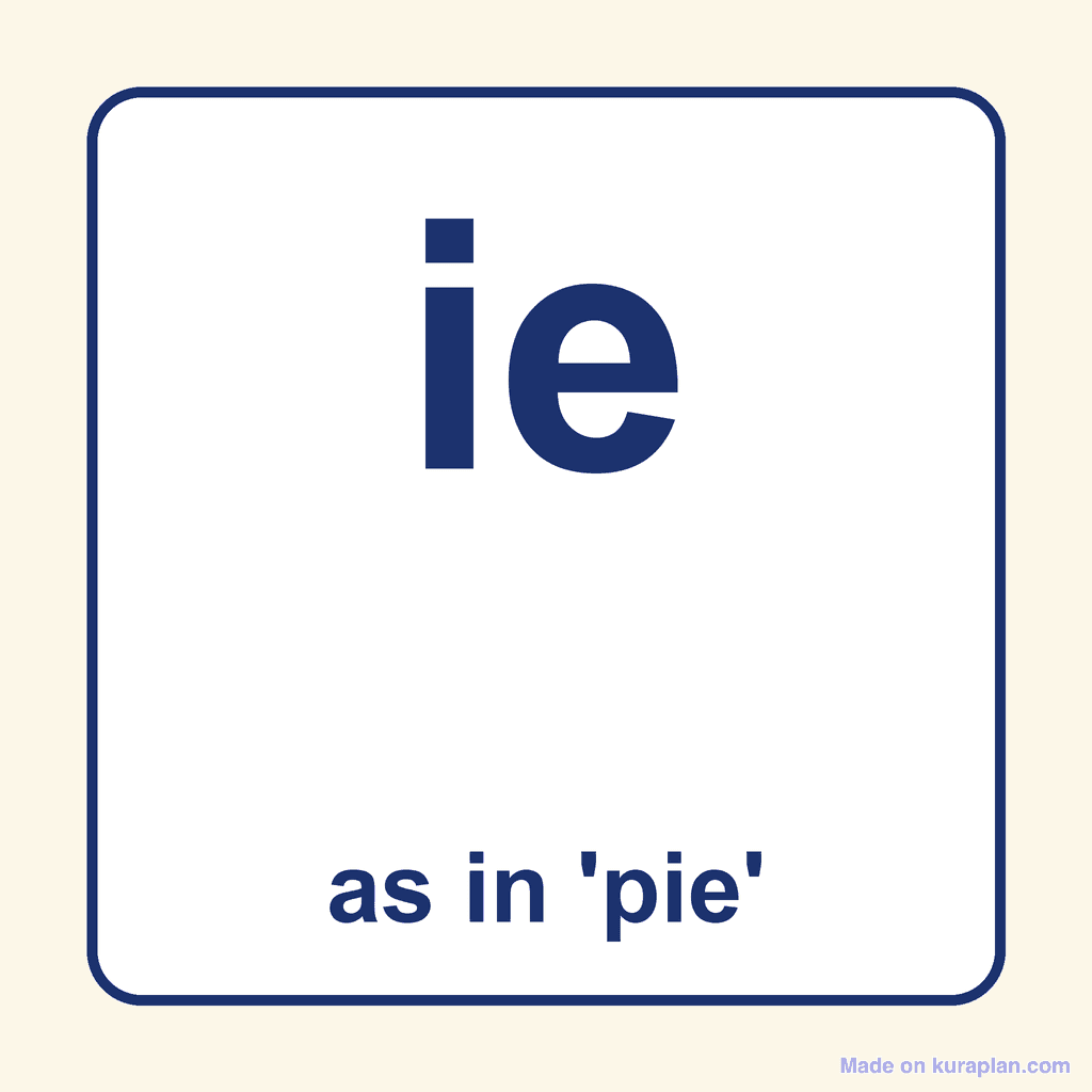 Phonics Vowel Digraph — 'ie' as in pie