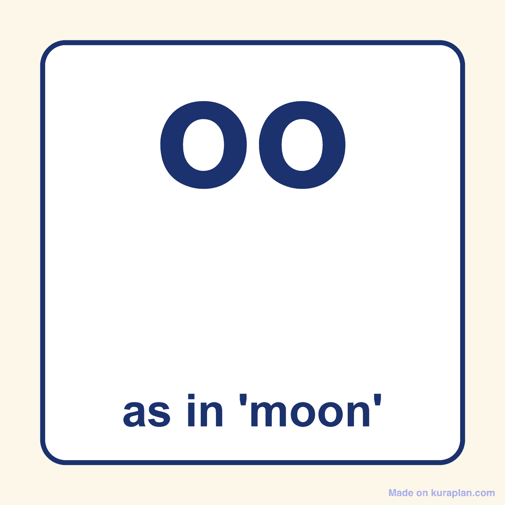 Phonics Vowel Digraph — 'oo' as in moon