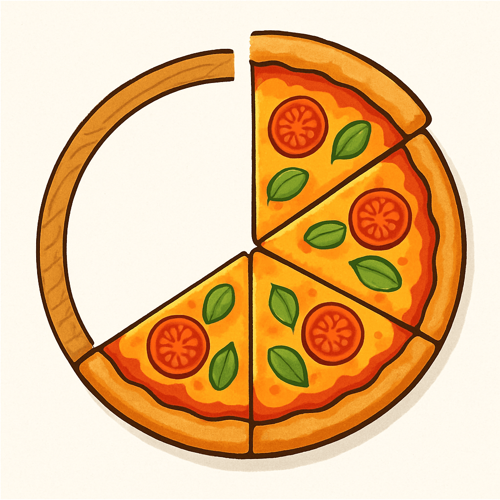 Pizza — 4/4 cut into quarters (whole)