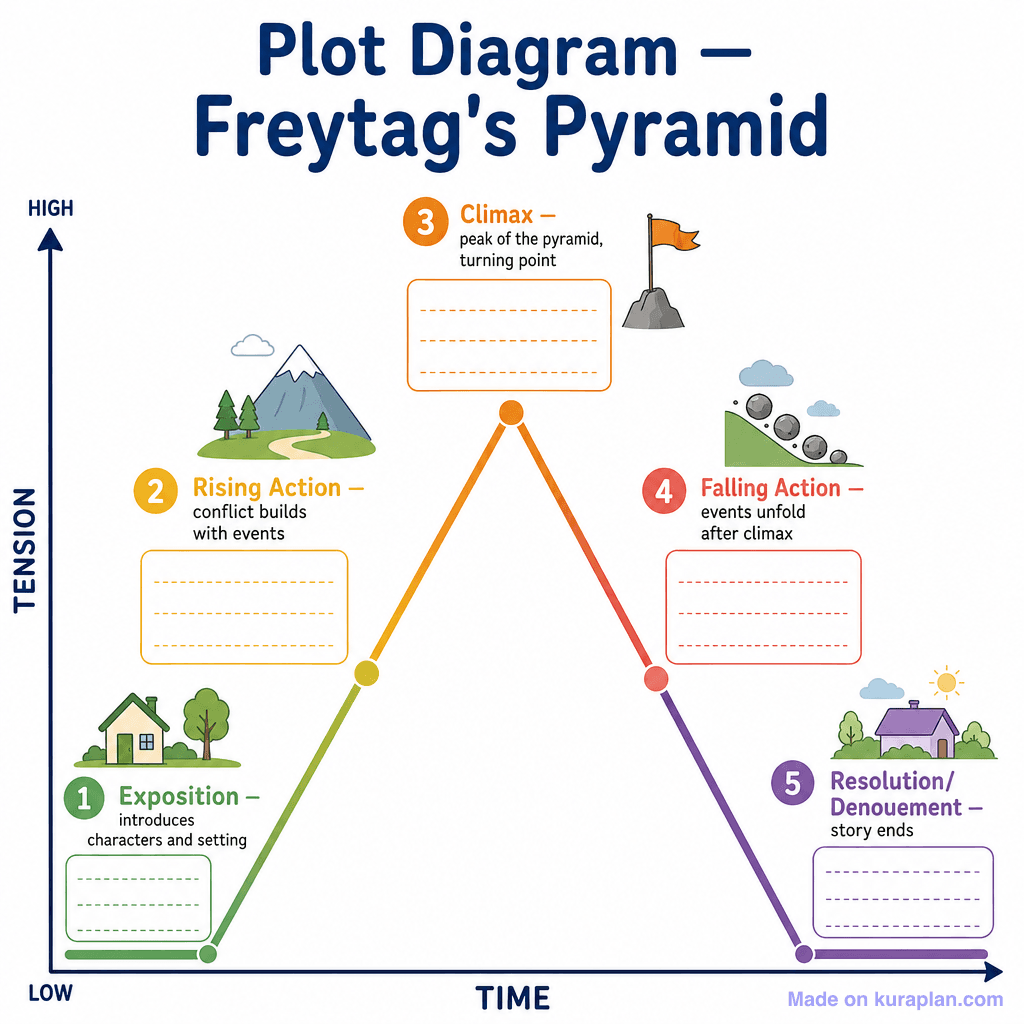 Plot Diagram — Freytag's Pyramid (simple)