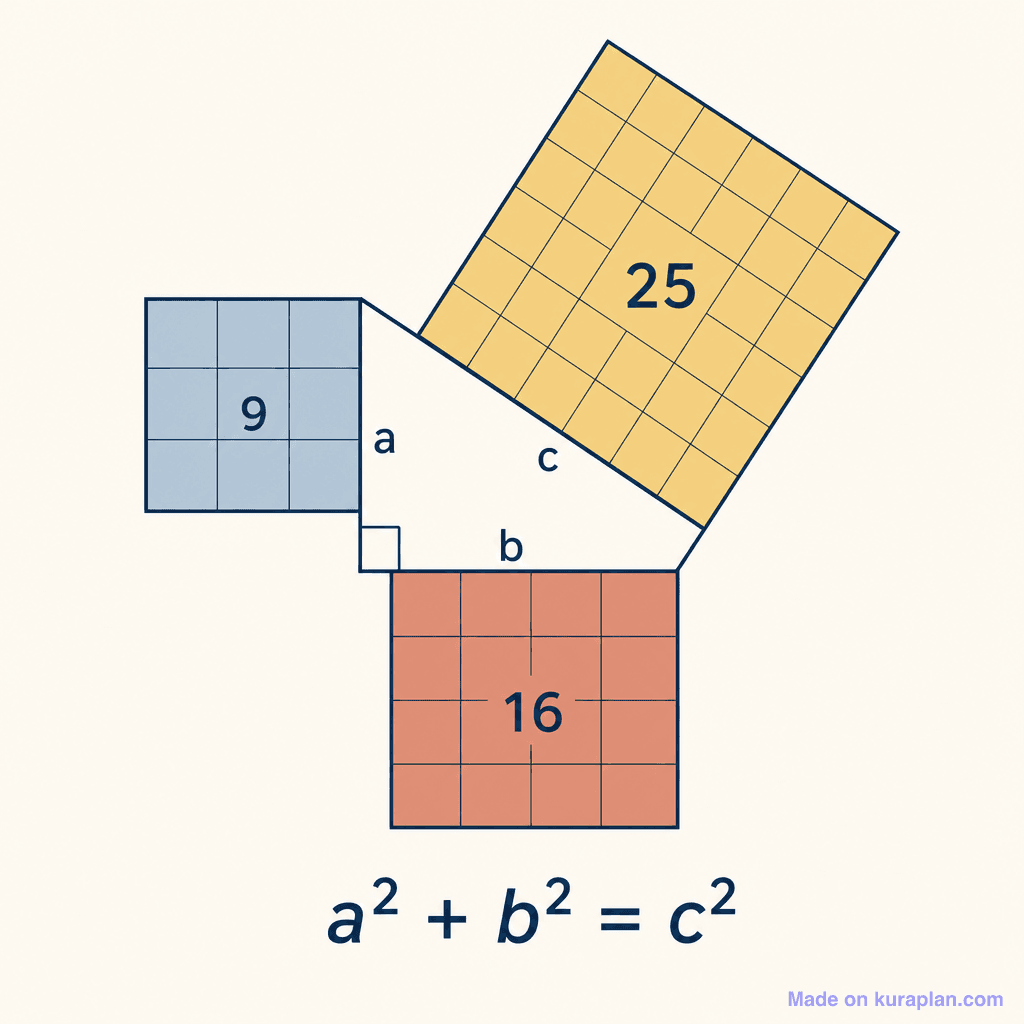 Pythagorean theorem with squares