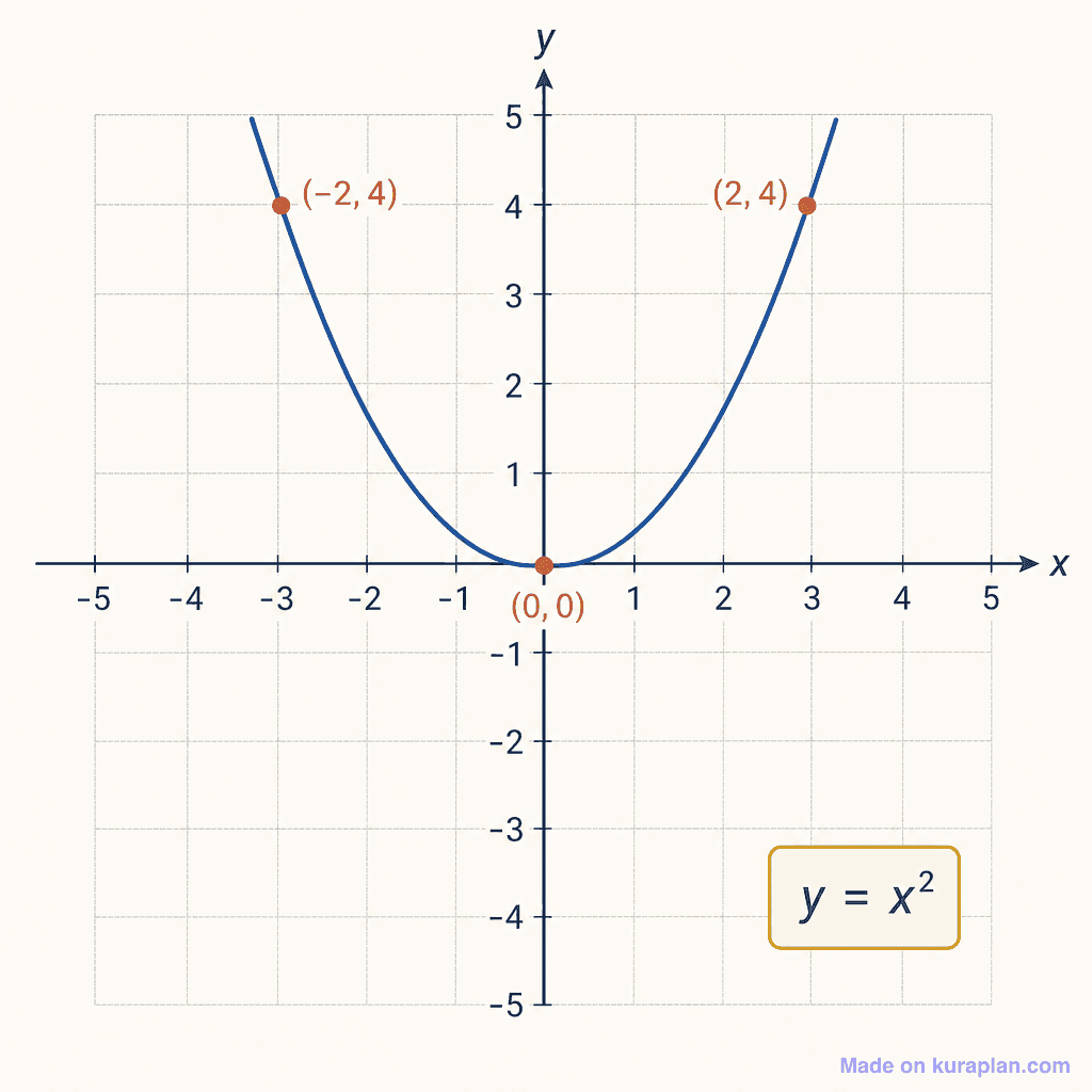 Quadratic parabola graph y = x²