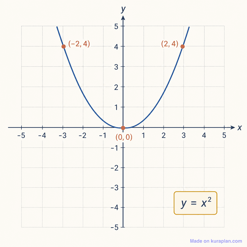 Quadratic parabola graph y = x²