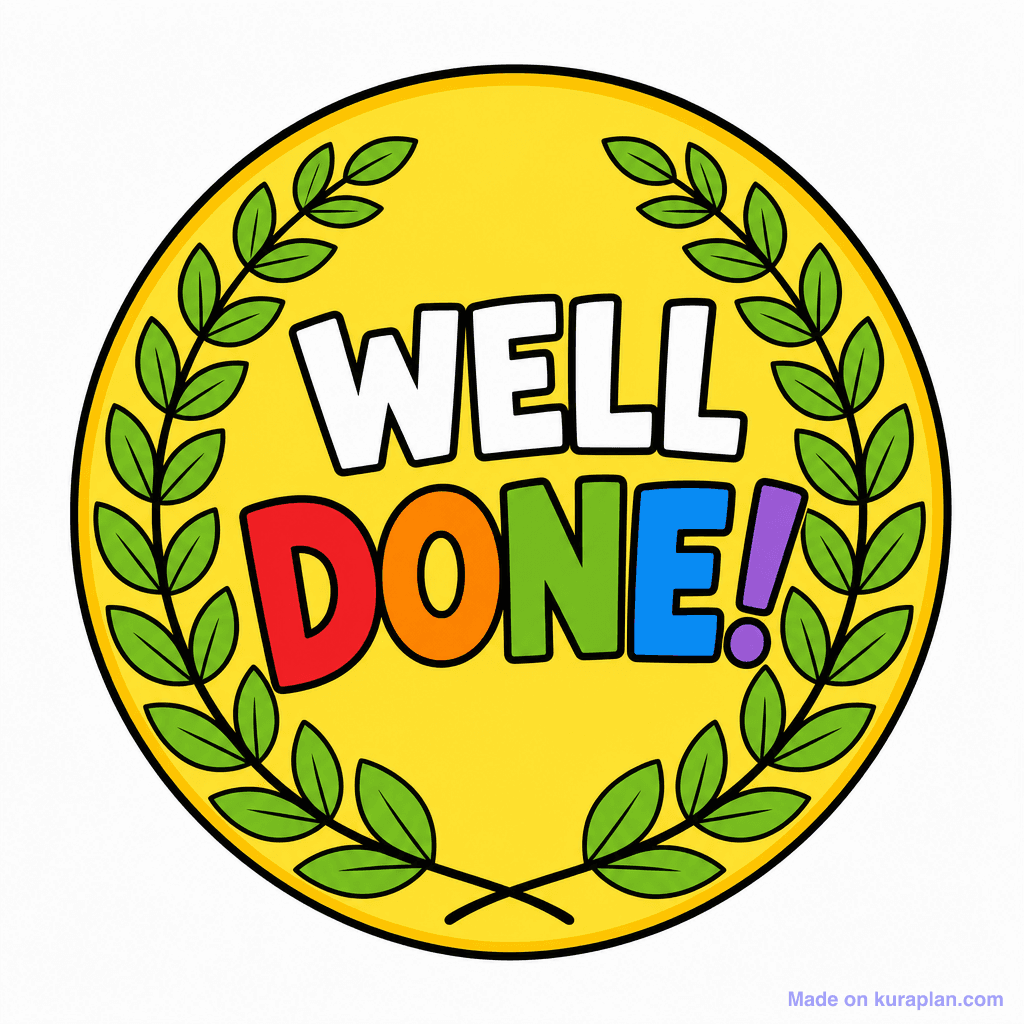 Well Done Circle Sticker