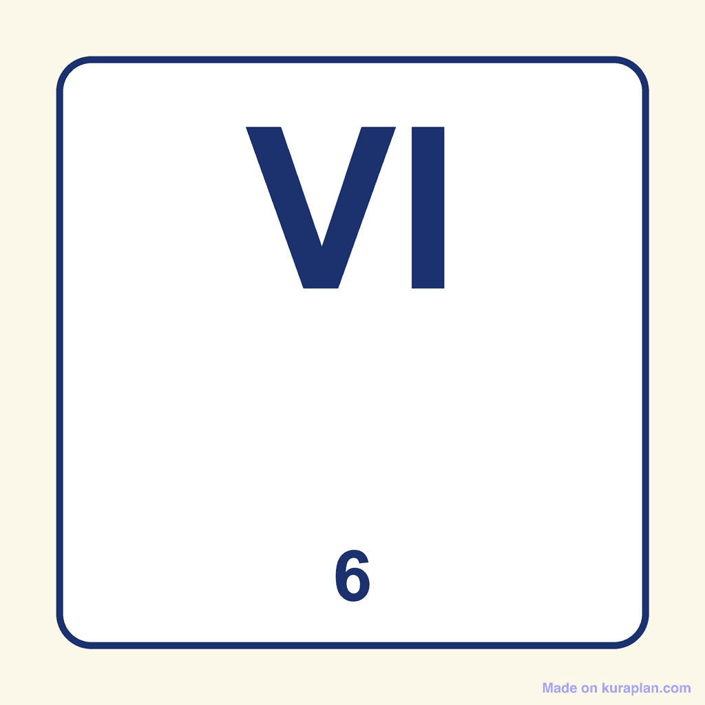 Roman Numeral — VI (6)