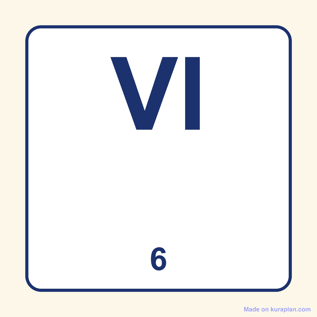 Roman Numeral — VI (6)
