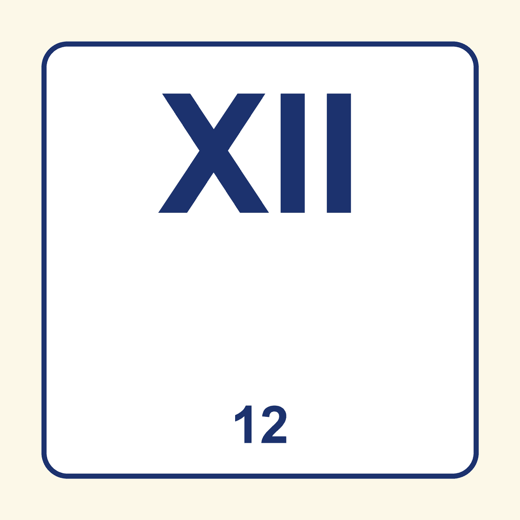 Roman Numeral — XII (12)