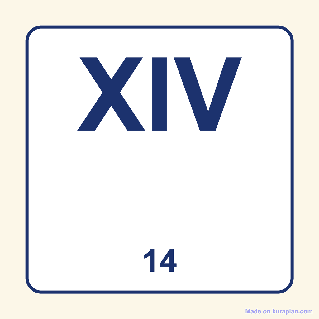 Roman Numeral — XIV (14)