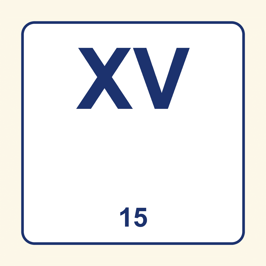 Roman Numeral — XV (15)