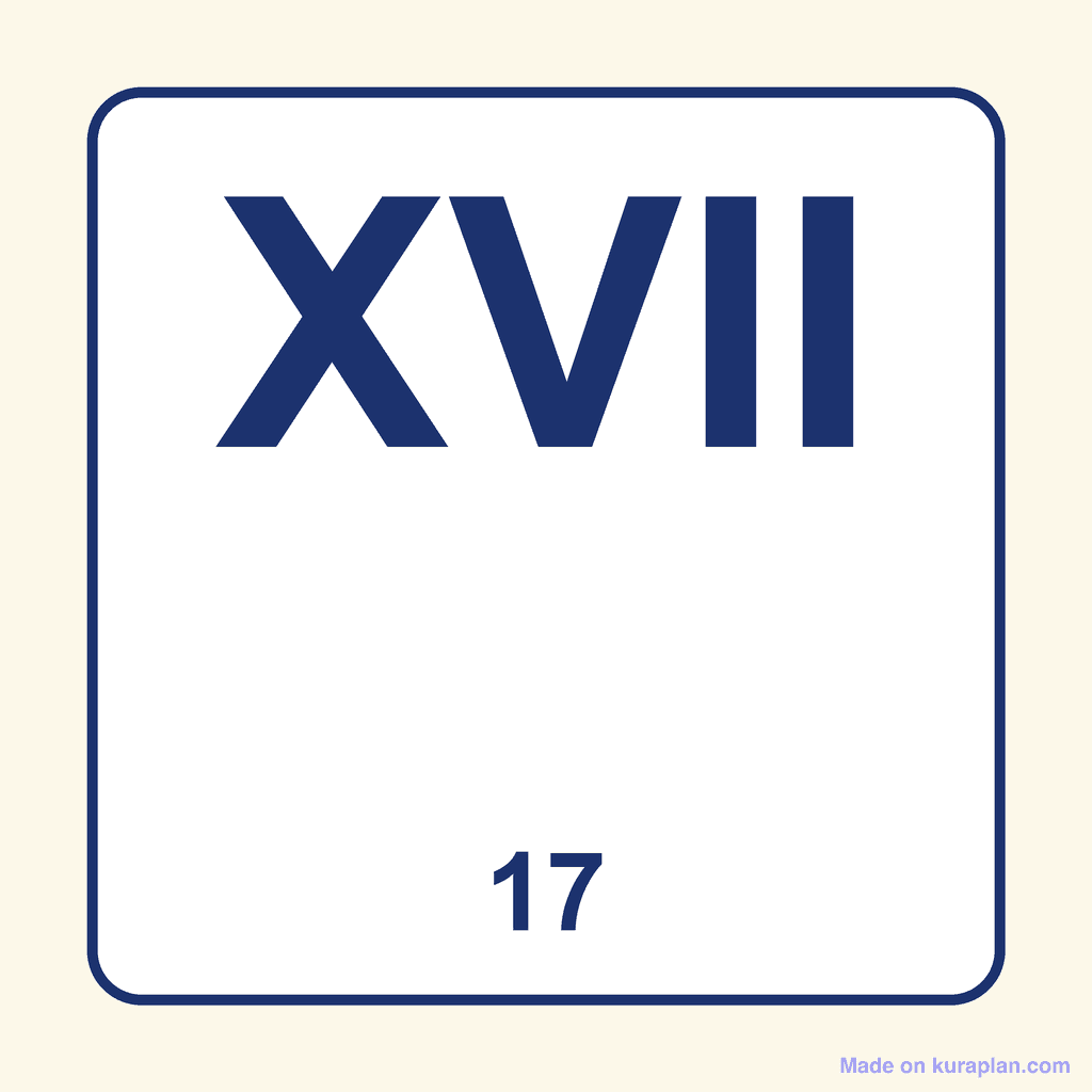 Roman Numeral — XVII (17)