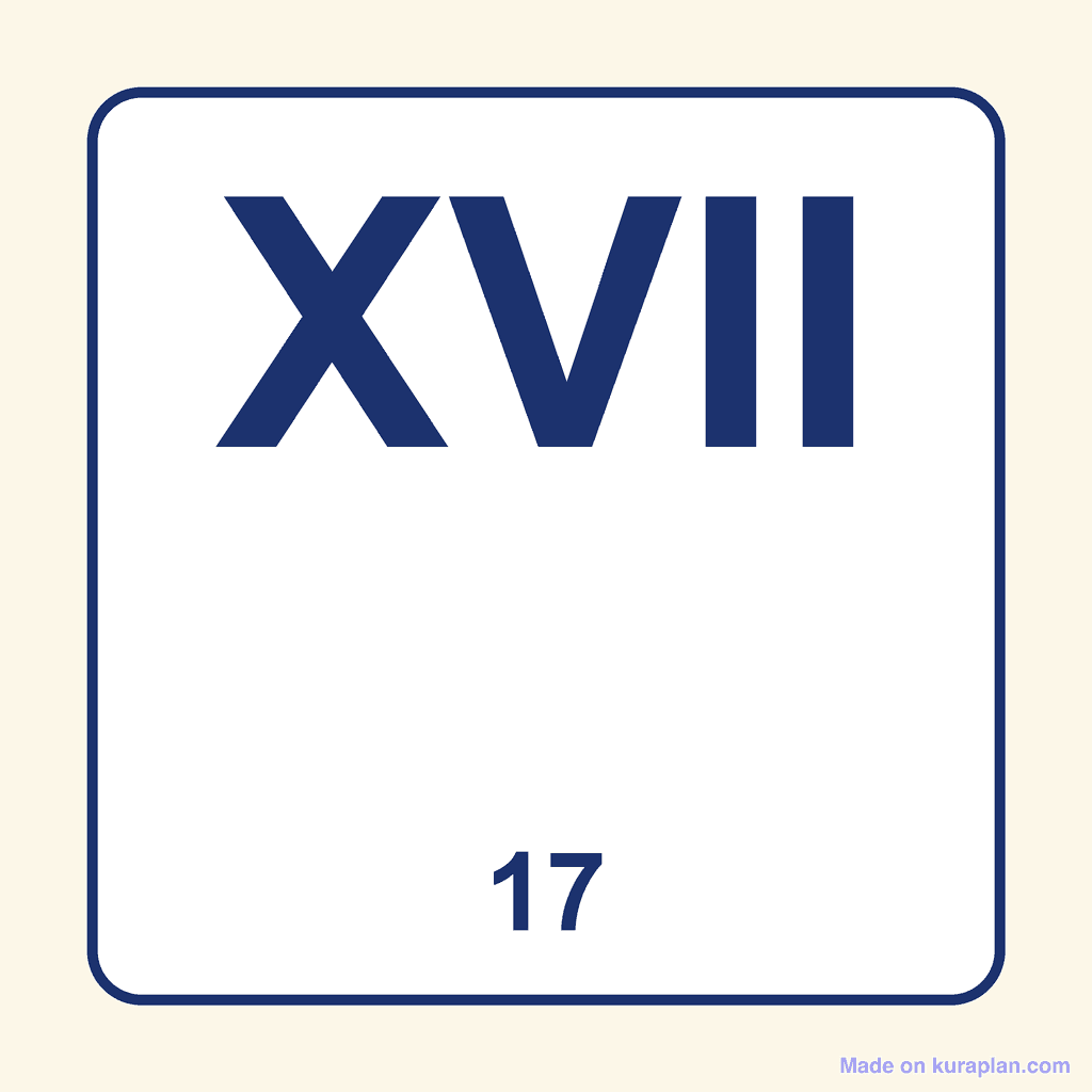 Roman Numeral — XVII (17)