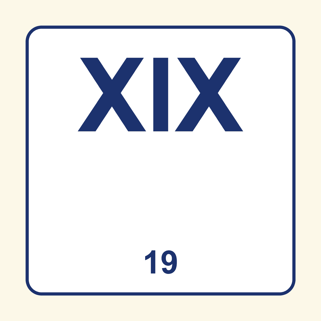 Roman Numeral — XIX (19)