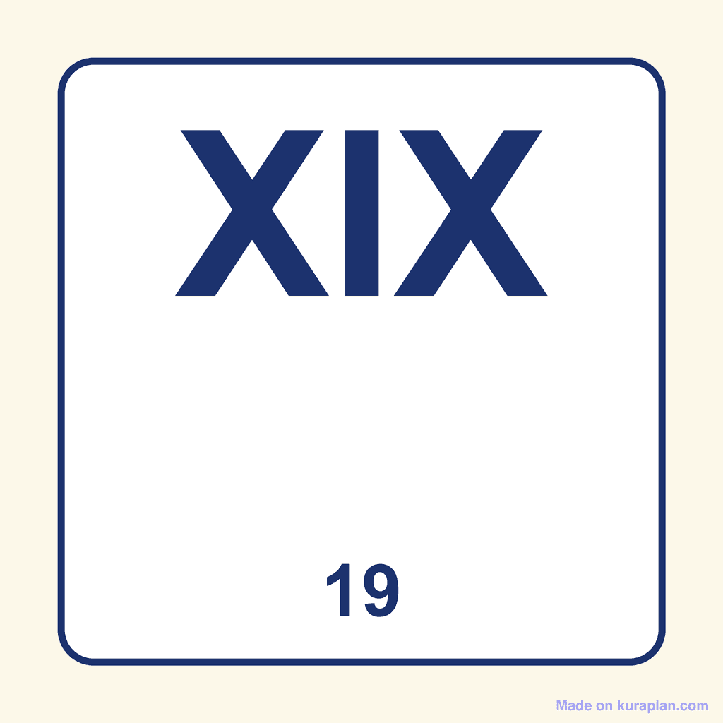 Roman Numeral — XIX (19)
