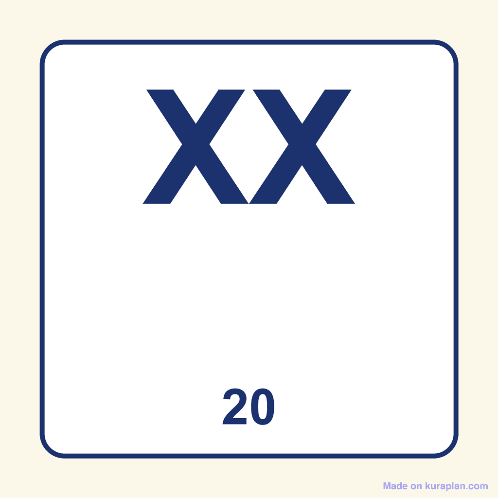 Roman Numeral — XX (20)