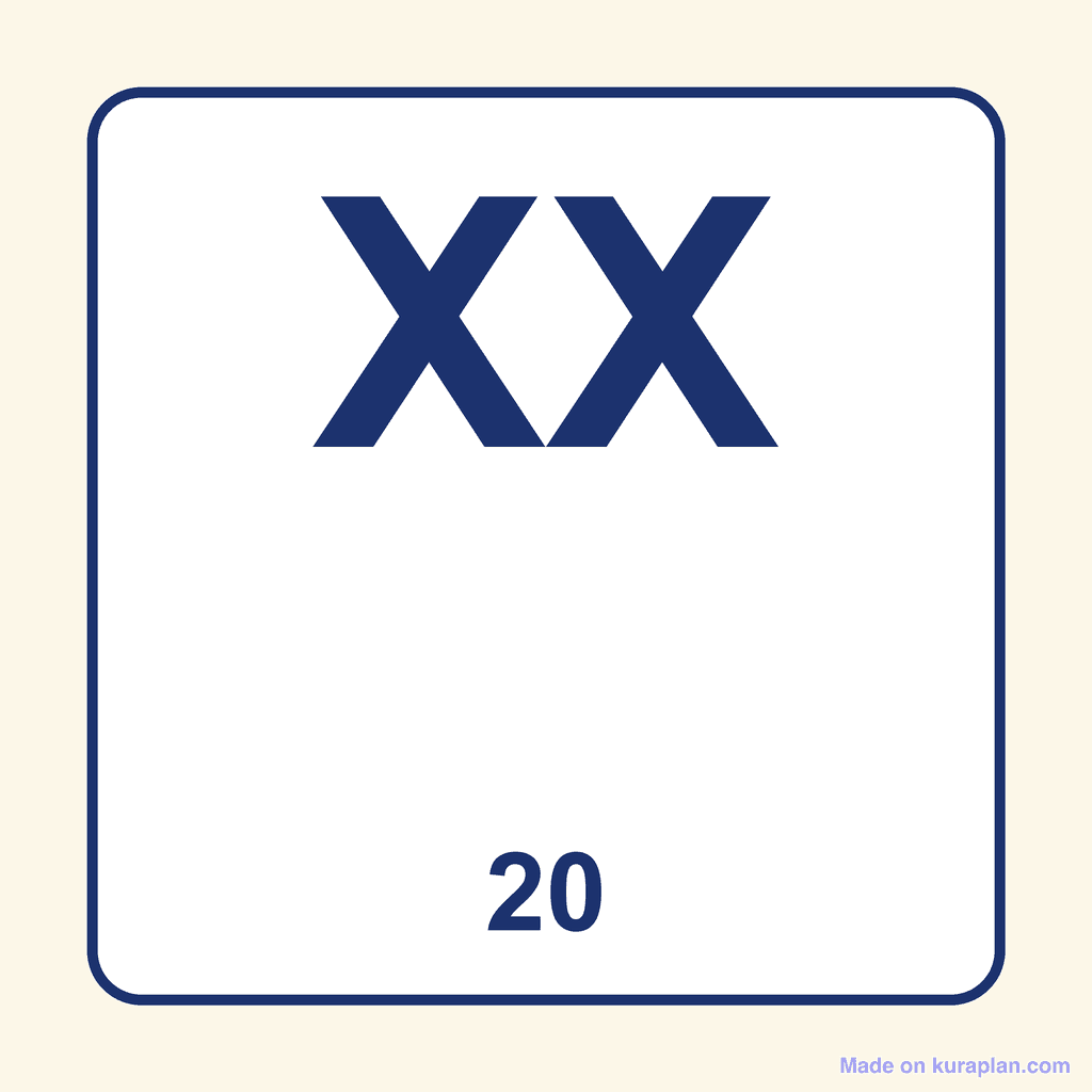 Roman Numeral — XX (20)