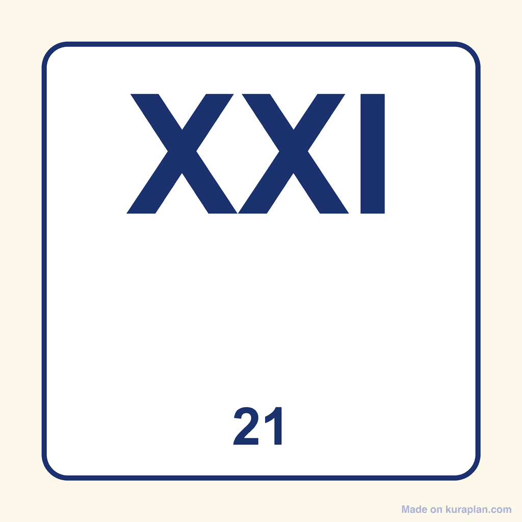 Roman Numeral — XXI (21)