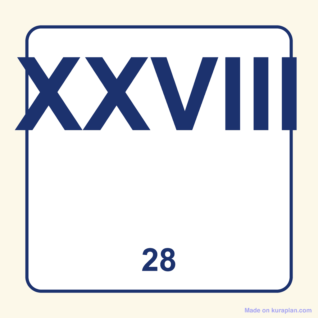 Roman Numeral — XXVIII (28)