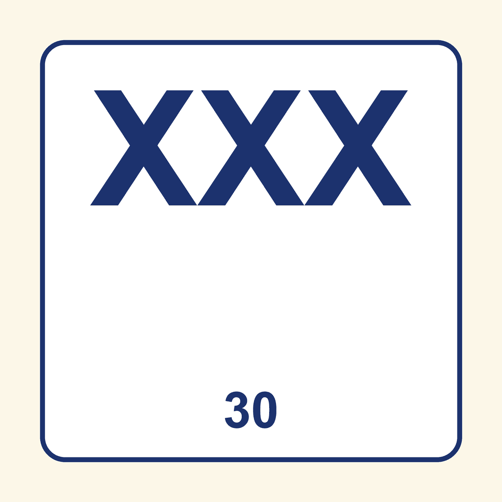 Roman Numeral — XXX (30)