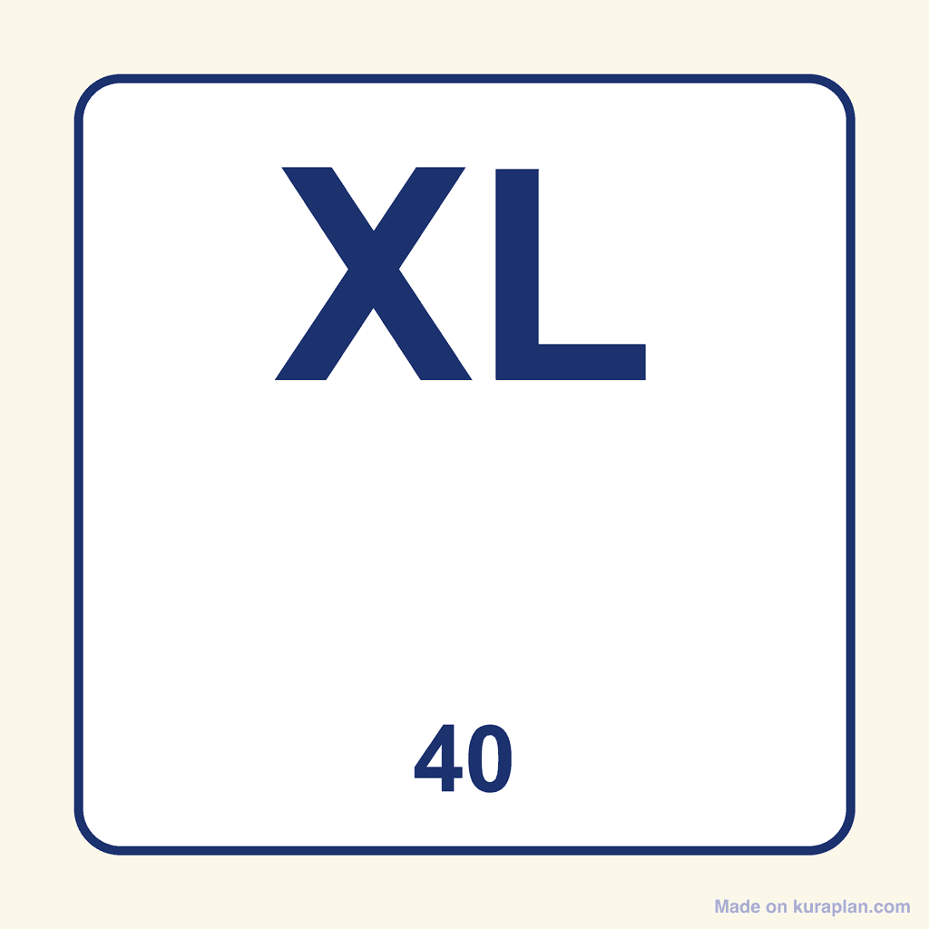 Roman Numeral — XL (40)