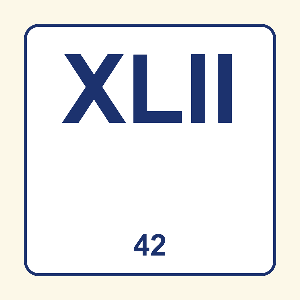 Roman Numeral — XLII (42)