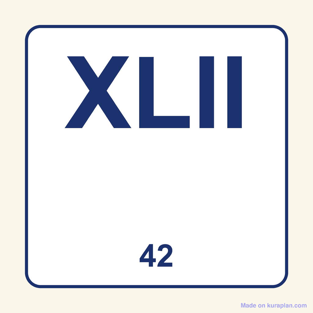 Roman Numeral — XLII (42)