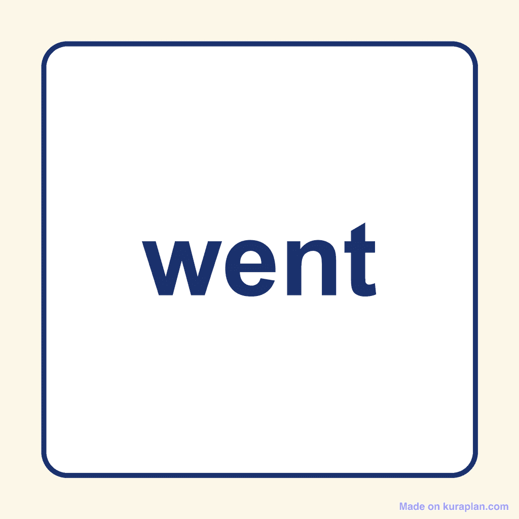Sight Word — went