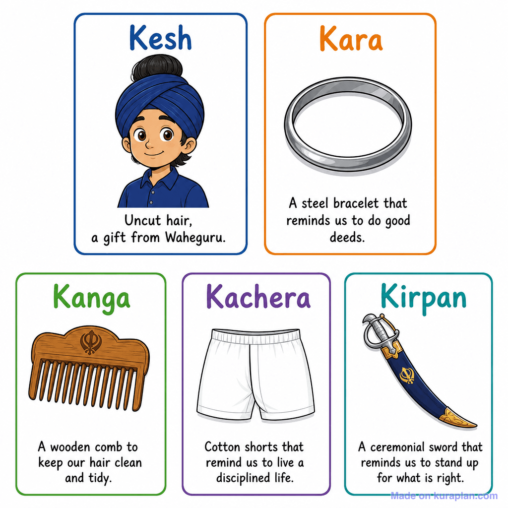 Sikh Five Ks Grid