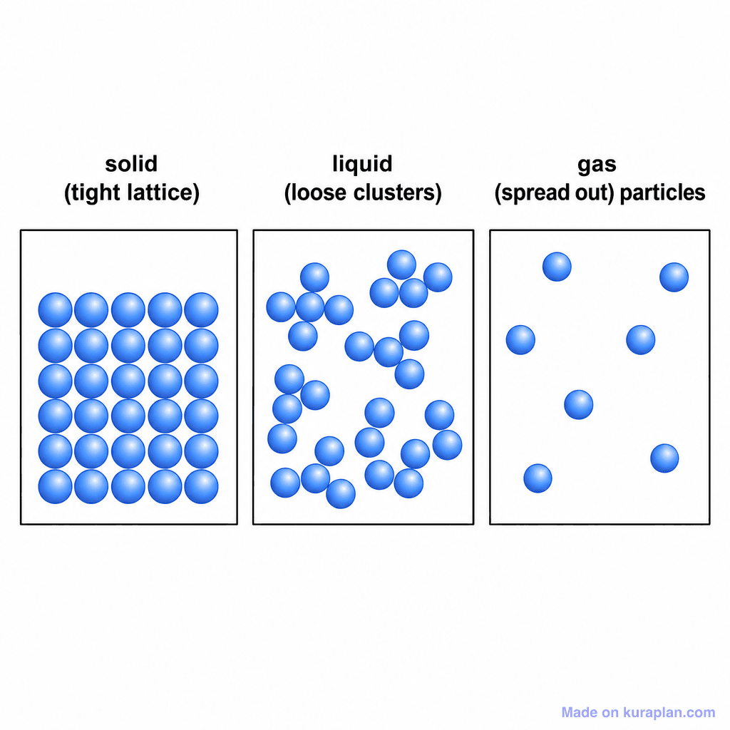 States Of Matter Particles Triptych