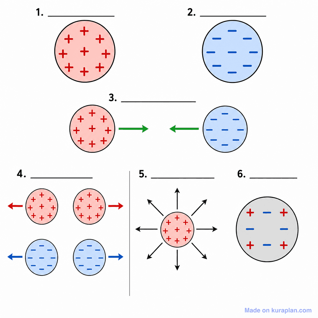 Static Electricity: Electric Charges and Forces (simple, unlabeled)