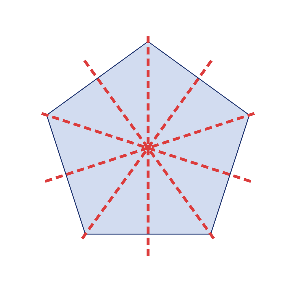 Regular pentagon — 5 lines