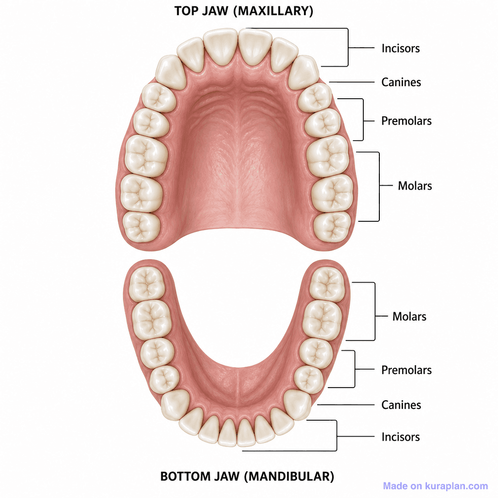 Teeth Jaw Arc Labelled