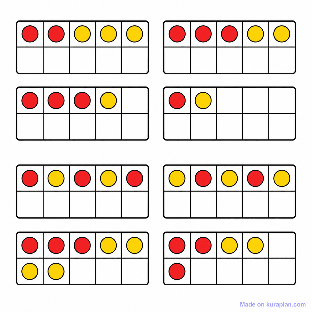 Ten Frame Mix Red Yellow Set