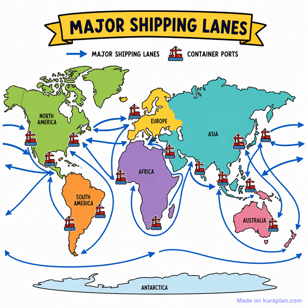 Trade Routes World Map
